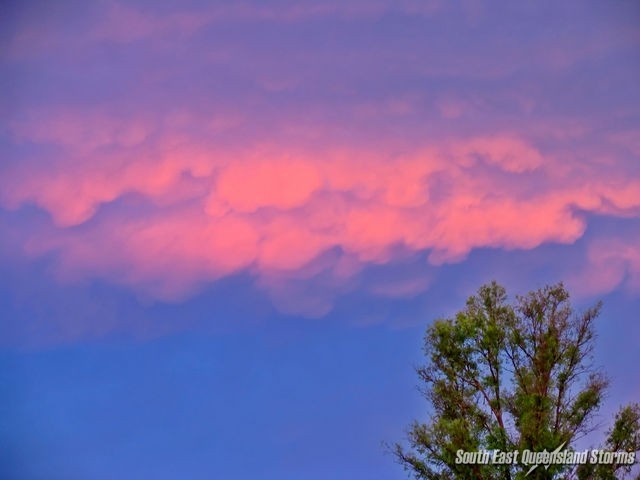 Mammantus illuminated by the sunset