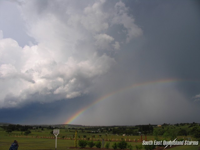 Rainbow and hailshafts east of Marburg