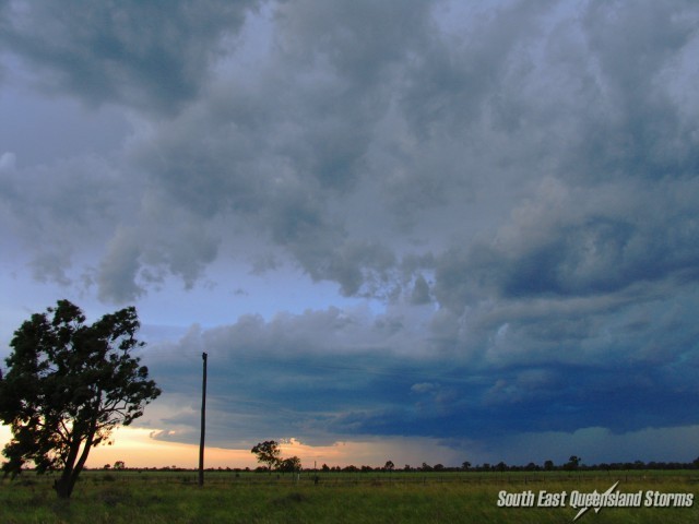 Storm with insane greenage on the southern split of the squall line, 30km west of Goondiwindi