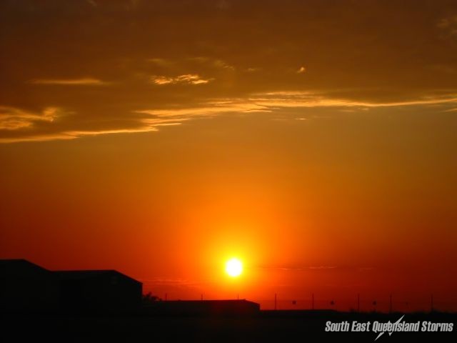 Spectacular sunset lighting up a deck of stratocu