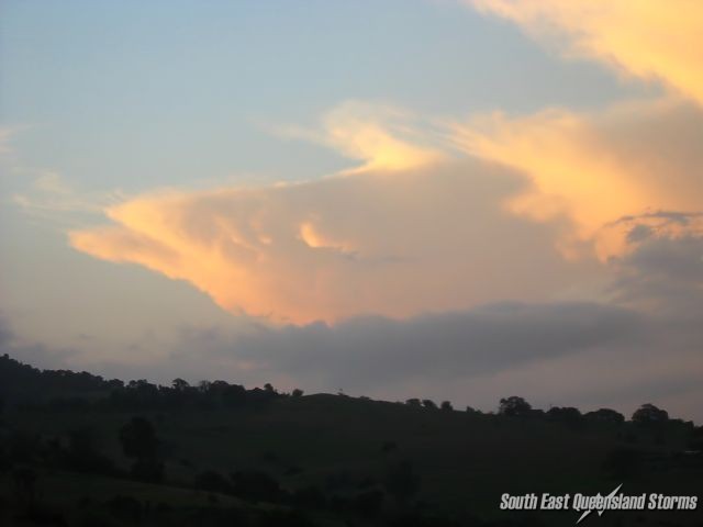 Very large storm on the NW Downs at sunset