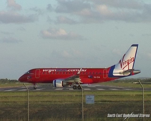 Video stills of VH-ZHA (Virgin Blues new Embraer E-Jet)