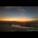 Sunset leaving Brisbane from 2800 feet