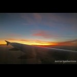 Sunset leaving Brisbane from 18000 feet