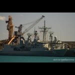 HMAS Arunta with HMAS Adelaide behind her