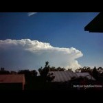 Thunderstorm becomes severe and exhibits massive backshear and overshoot