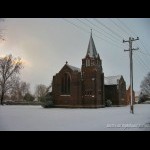 Guyra church in the snow