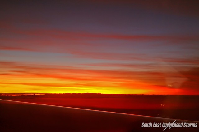 Sunset leaving Brisbane from 36000 feet