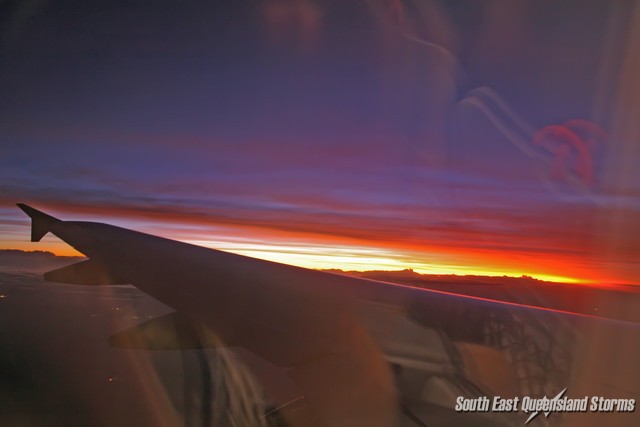 Sunset leaving Brisbane from 36000 feet
