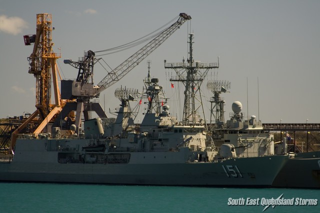HMAS Arunta with HMAS Adelaide behind her
